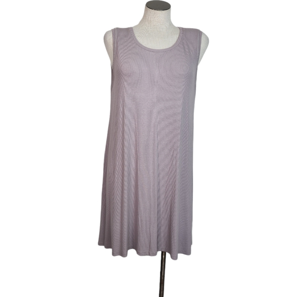 Umgee Latte Round Neck Sleeveless Relaxed A - Line Dress Size M NWT